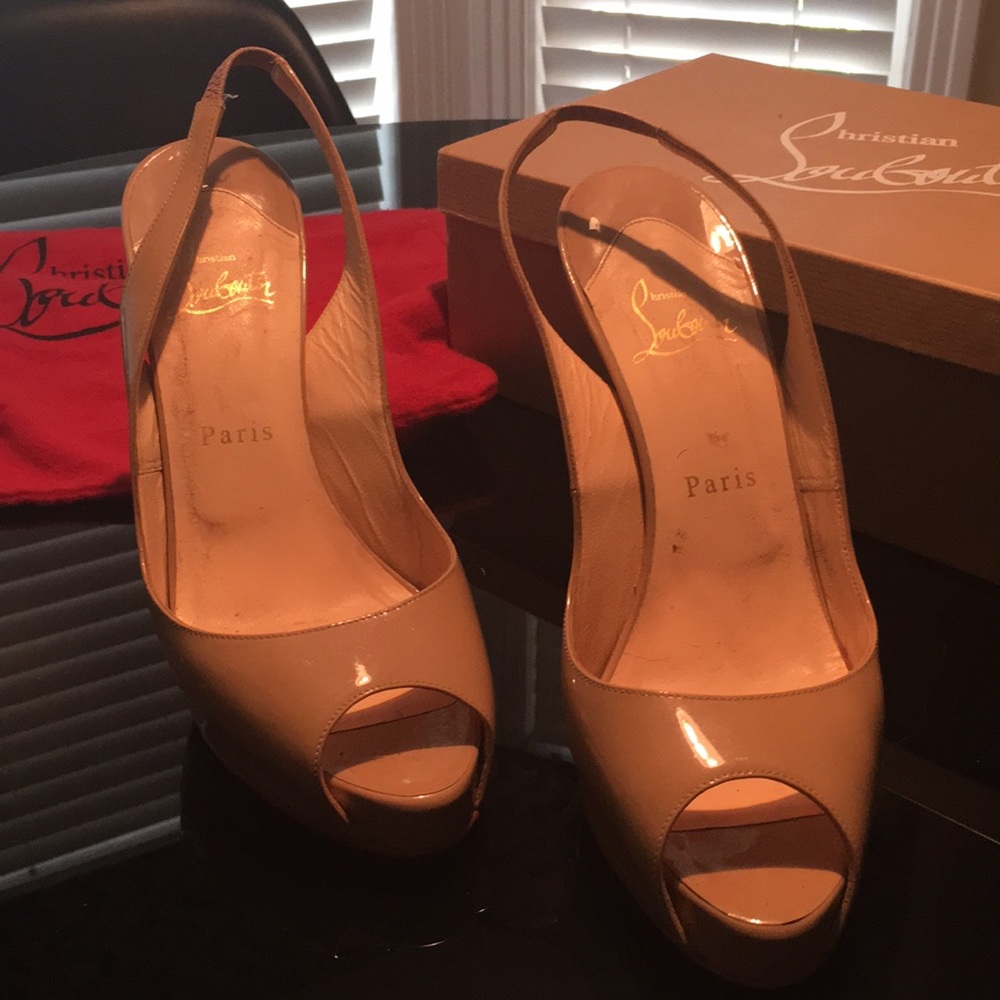 Christian Louboutin Leg-Elongating Nude Slingbacks